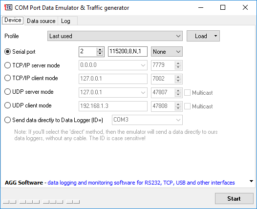 COM Port Data Emulator screen shot