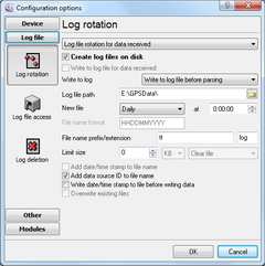 Configuring the log files