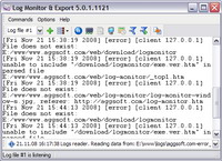 Log Monitor & Export window view