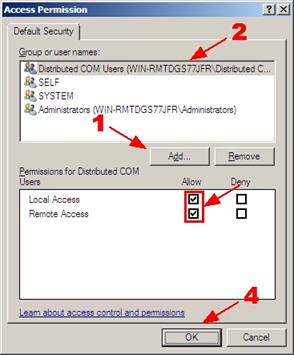 Configuring access permissions