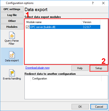 The data export module