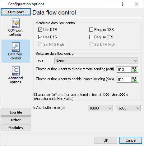 Port flow control settings (none)