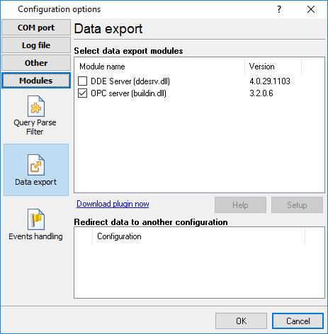 Activating data export plugins