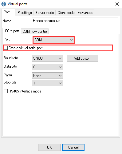 Configuring a COM port on a client computer