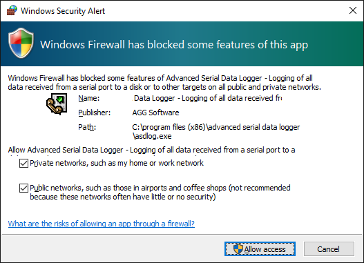 Firewall alert Firewall alert