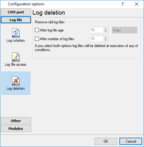 Log deletion Log deletion