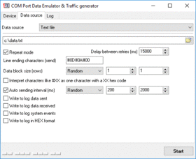 Data source. Text file