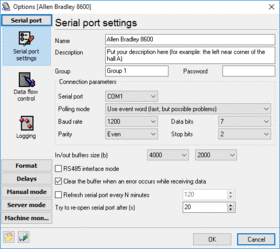 COM port settings