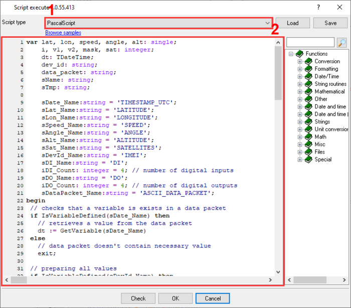 GPS tracker. Script.