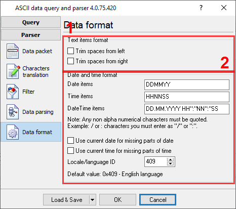 Formatting the variables.