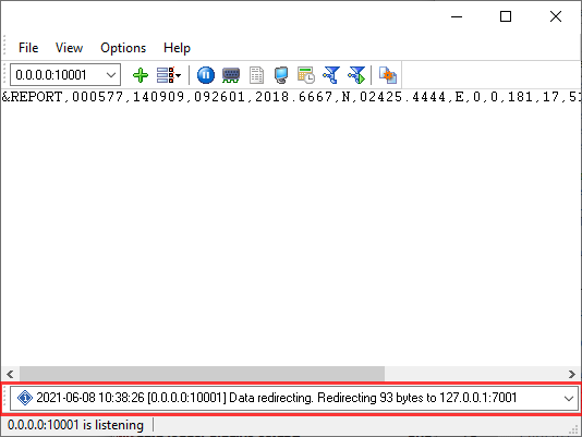 Data redirection message.
