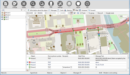 Monitoring of moving objects