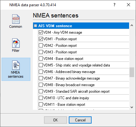 Selecting AIS sentences