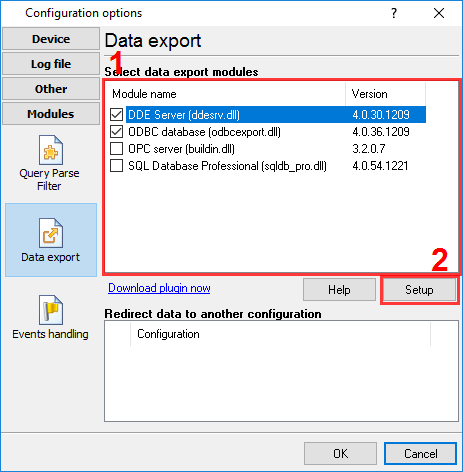 The data export module