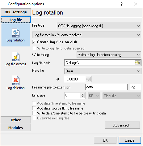 CSV logging CSV logging