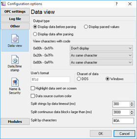 Data format setup