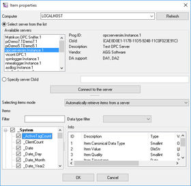 OPC Tag Selection