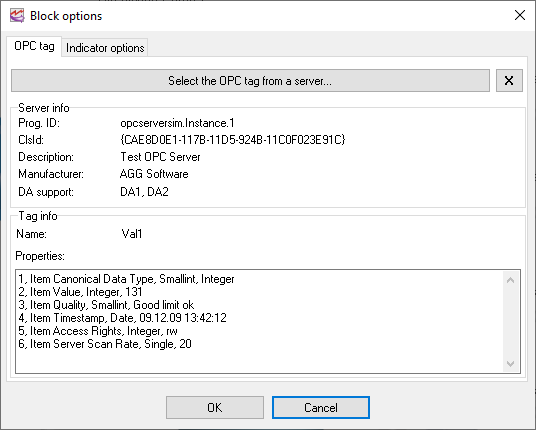 Fig. 4. OPC tag selection Fig. 4. OPC tag selection
