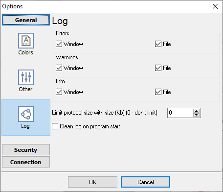 Fig. 21. Log settings Fig. 21. Log settings