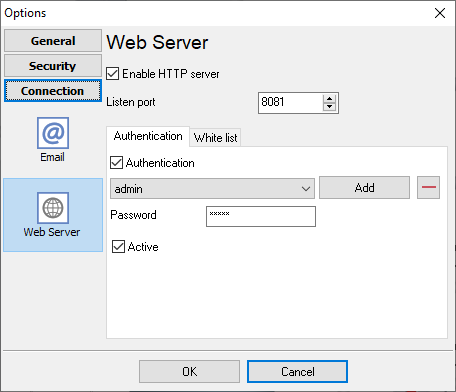 Fig. 32. Web server settings Fig. 32. Web server settings