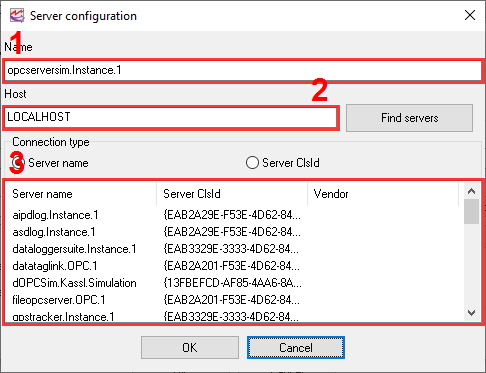 Fig. 6. Server connection parameters. Fig. 6. Server connection parameters.
