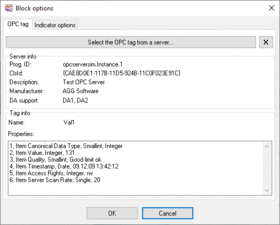 OPC tag information