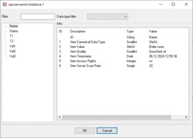 OPC tag selection