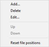 Action menu Action menu