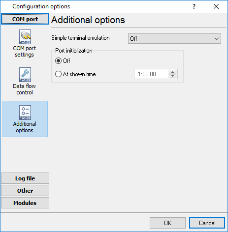Additional options Additional options