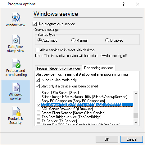 Service settings #2 Service settings #2
