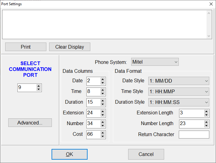 PhoneMon port settings