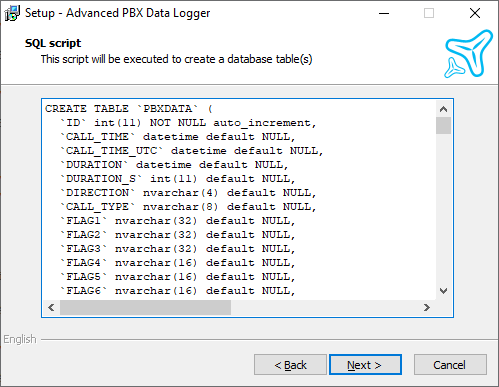 DDL script for objects in the database