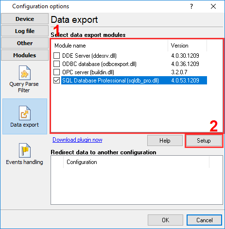 Data export module