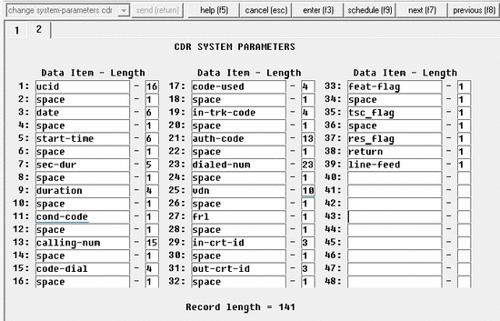 Customized CDR format