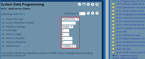 SMDR options. Page 1