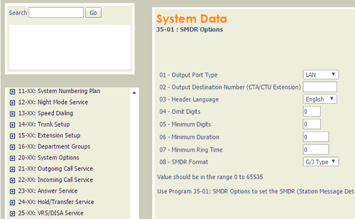 SMDR Options