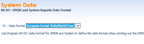 SMDR Date Format