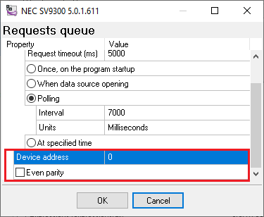 NEC9300 device address and parity type