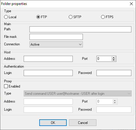 Configuring FTP connection to Cisco Call Manager