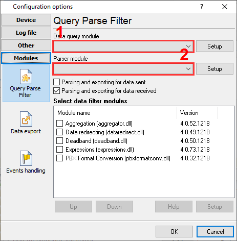 Parser Selection For Alcatel OmniPCX Office (OHL Driver XML) - SMDR/CDR call logging & accounting