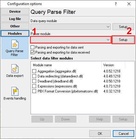 Parser Setup for Panasonic PBX