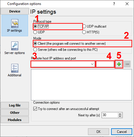 TCP Client Mode - Samsung iDCS