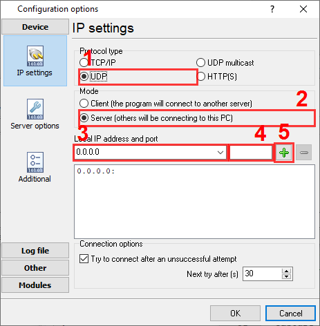 UDP Server Mode for RADIUS [Accounting Server]