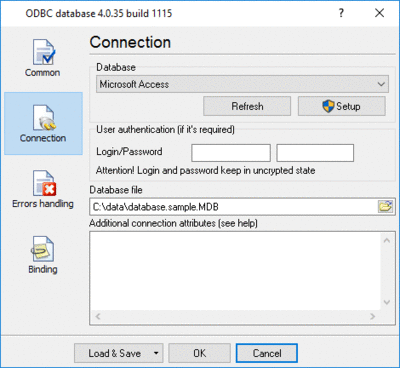 ODBC data export in Serial Data Logger