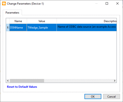 ODBC export action in TWedge