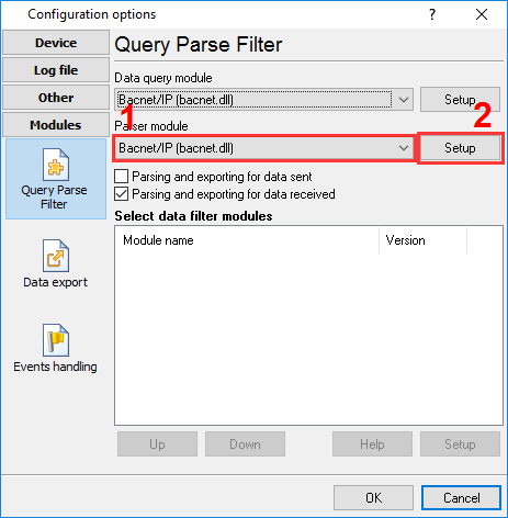 Selecting the parser plugin