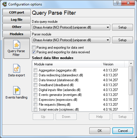 Selecting the parser plugin