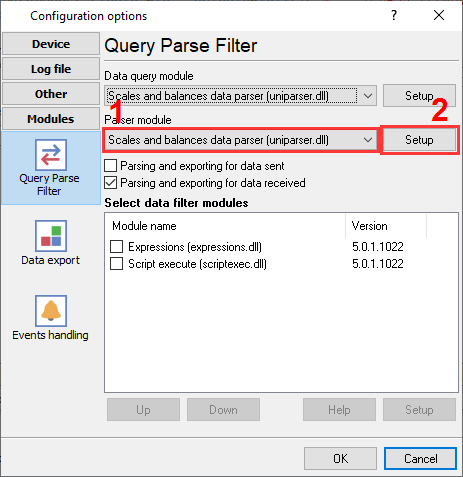 Selecting the parser plugin