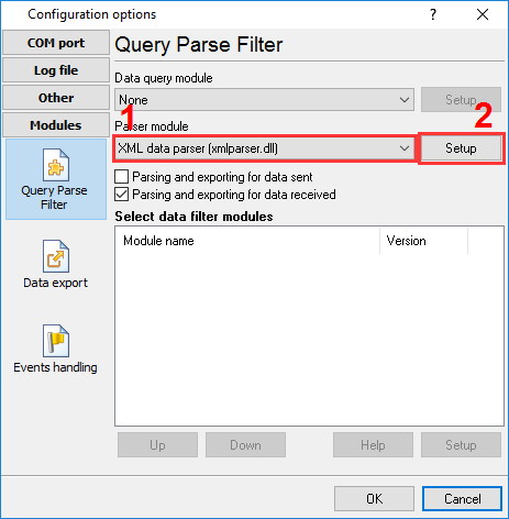 Selecting the parser plugin