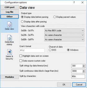 Data Format Settings